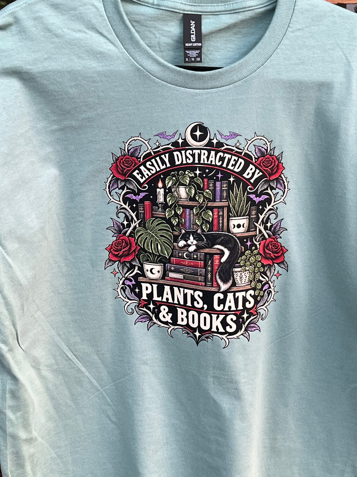 Plants, Cats, & Books T-Shirt