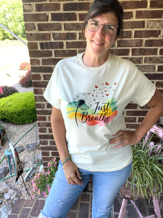 Just Breathe Handmade Cotton T-Shirt