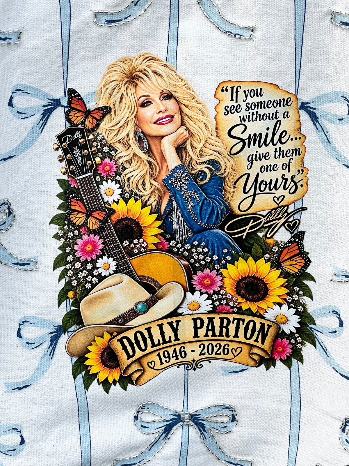 Dolly Parton Beaded Tote Bag