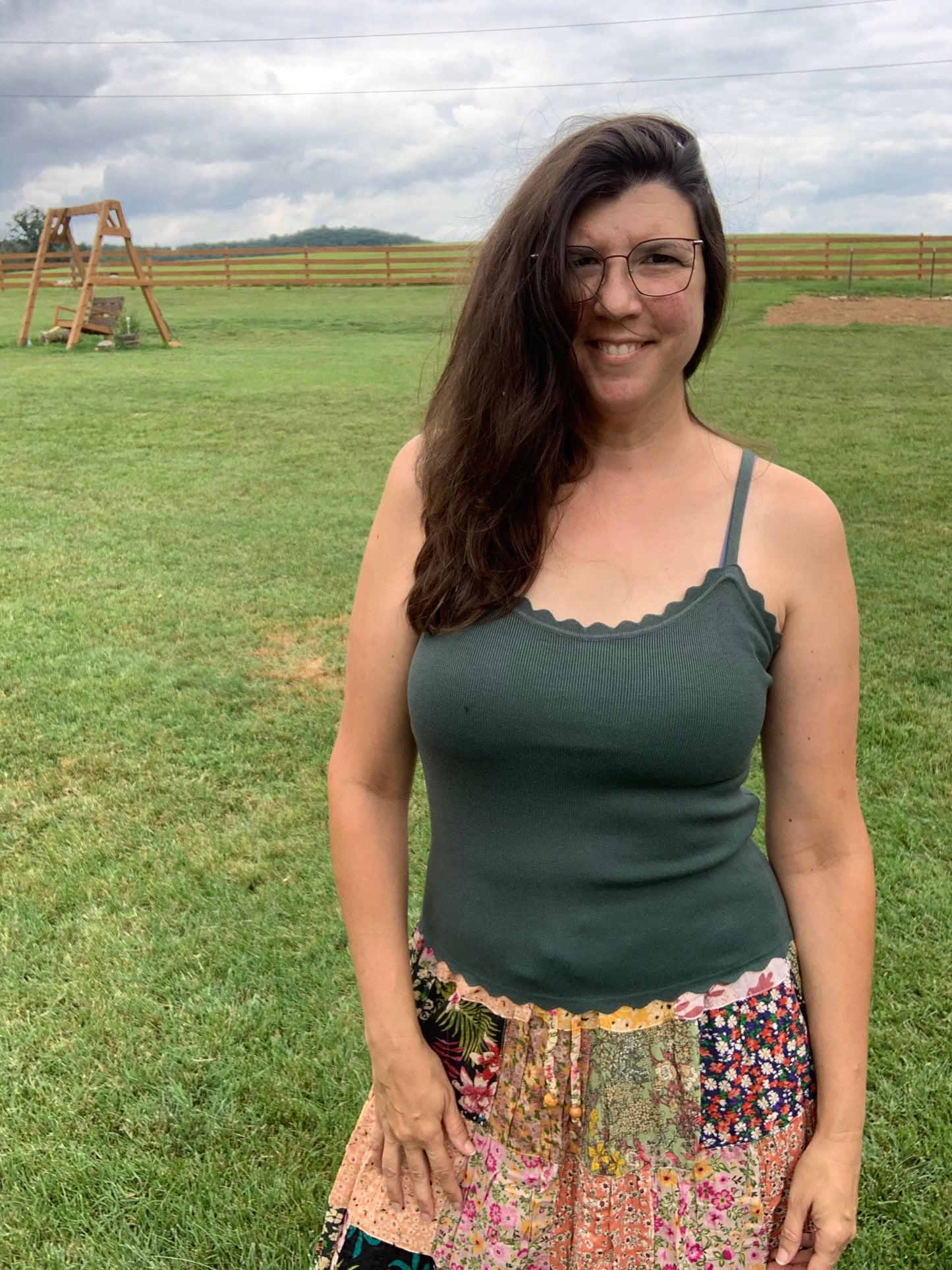Eucalyptus Scalloped Cami Tank