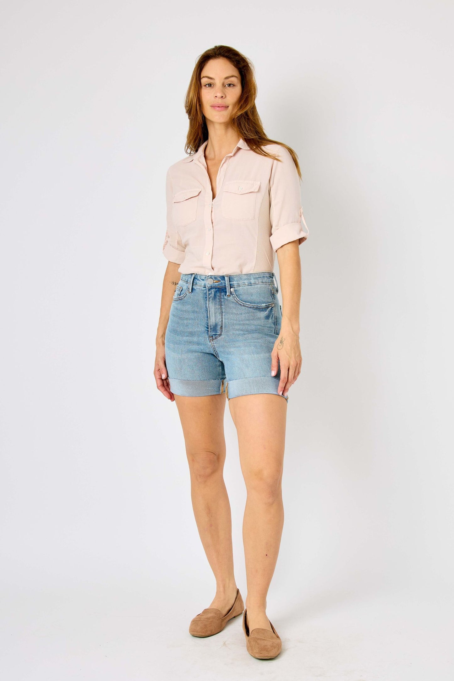 In Stock - Judy Blue Denim Cuffed/Uncuffed Shorts