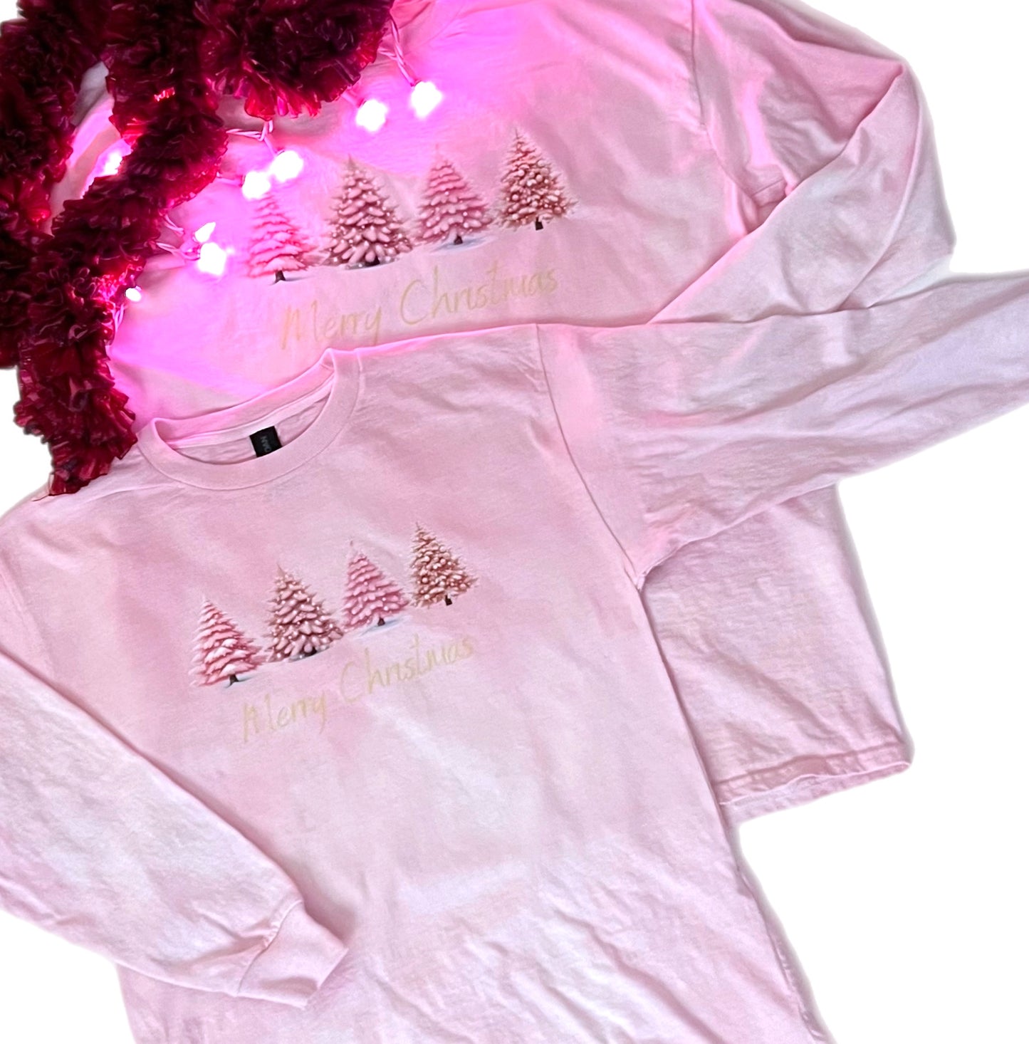 Mom & Me Pink Christmas Shirts