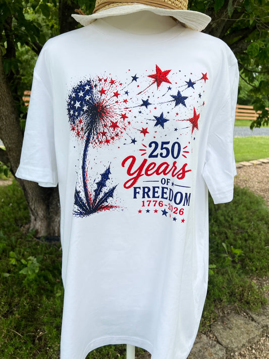 250 Years of Freedom Dandelion Fireworks T-Shirt
