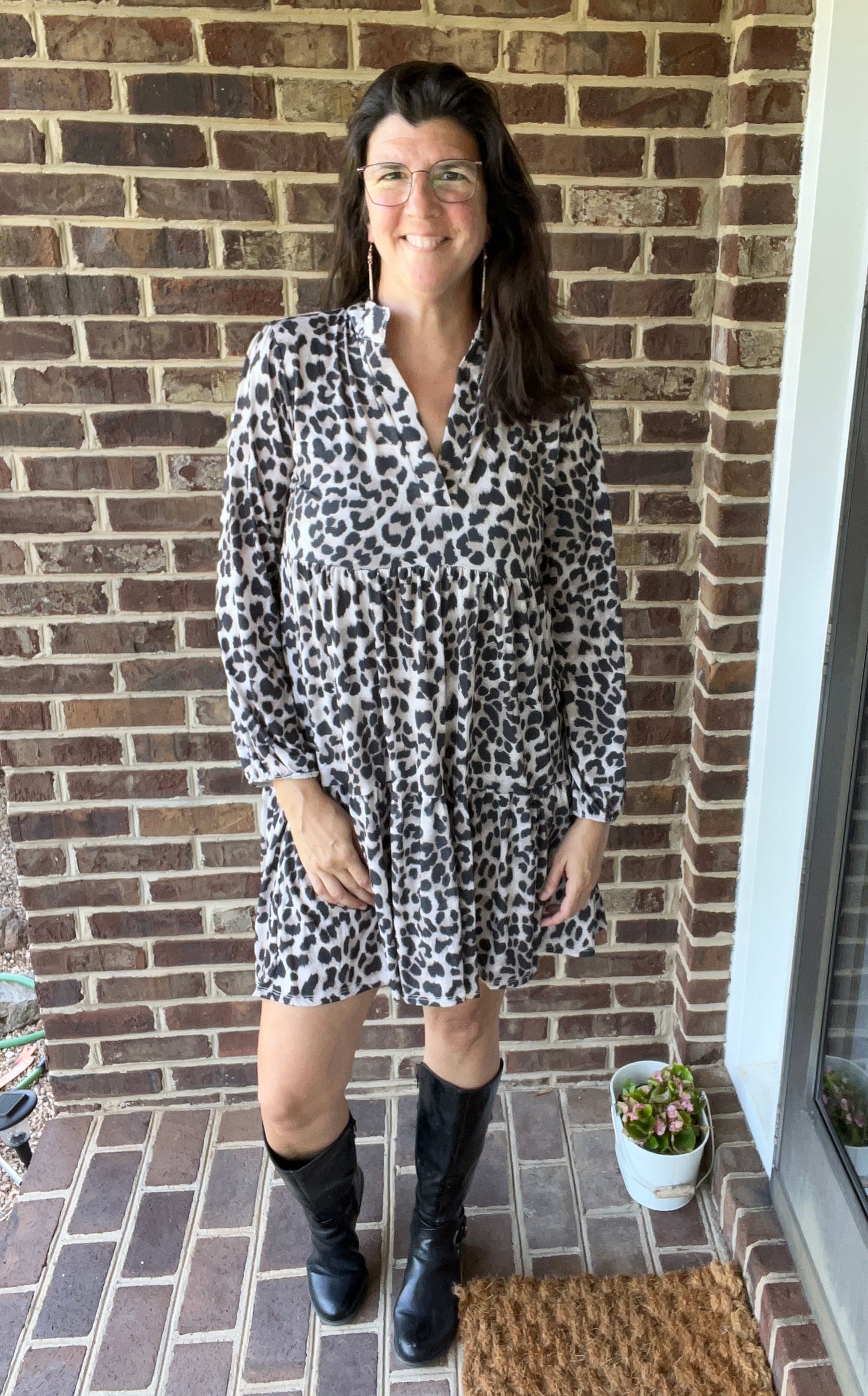 Heimish Summer to Fall/Winter Leopard Tiered Dress