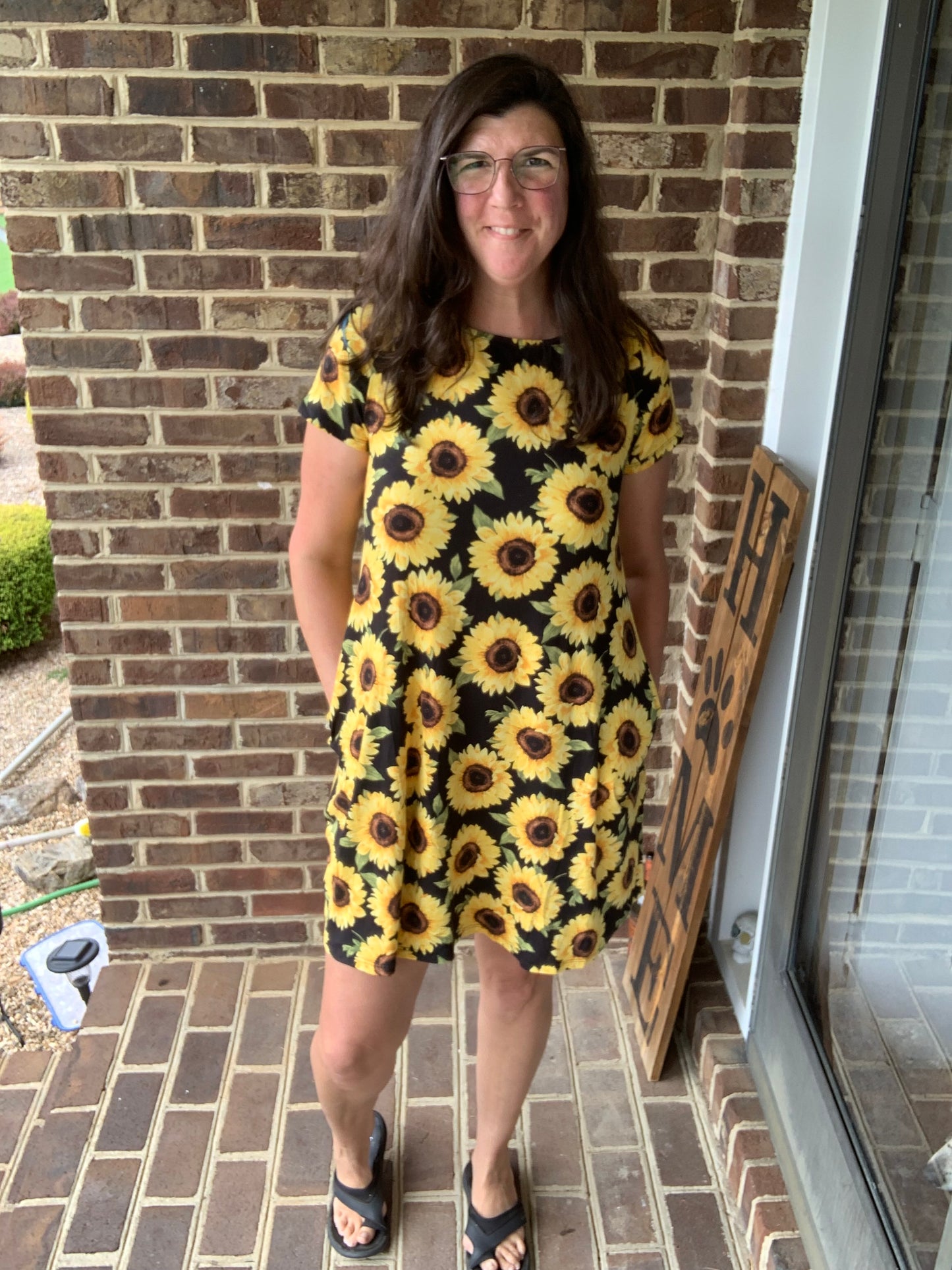 Sunflower Dress w/ Pockets In Stock