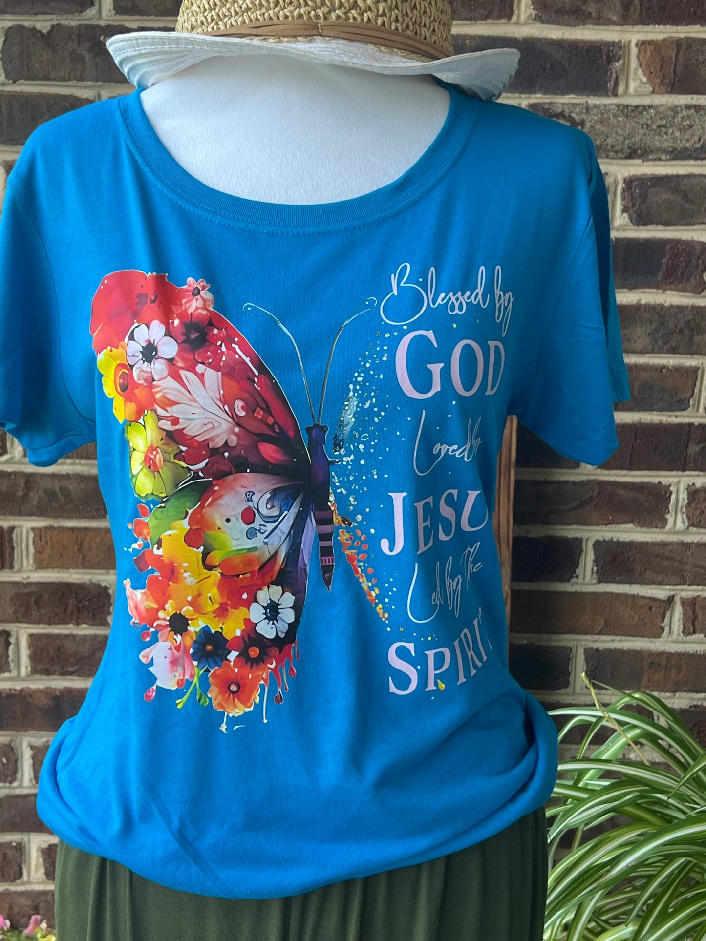 Butterfly Round Neck Tee - M