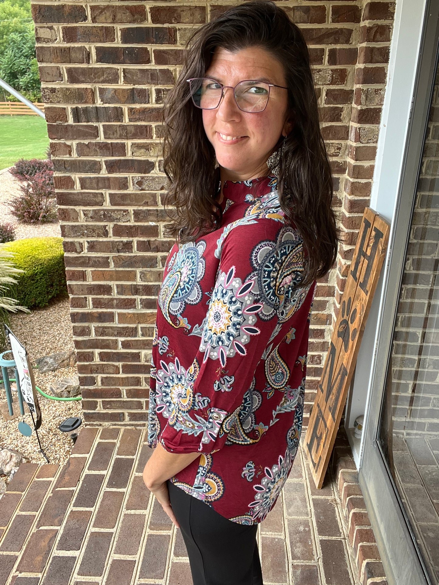 Dear Scarlett Paisley Lizzy 3/4 Sleeve Top