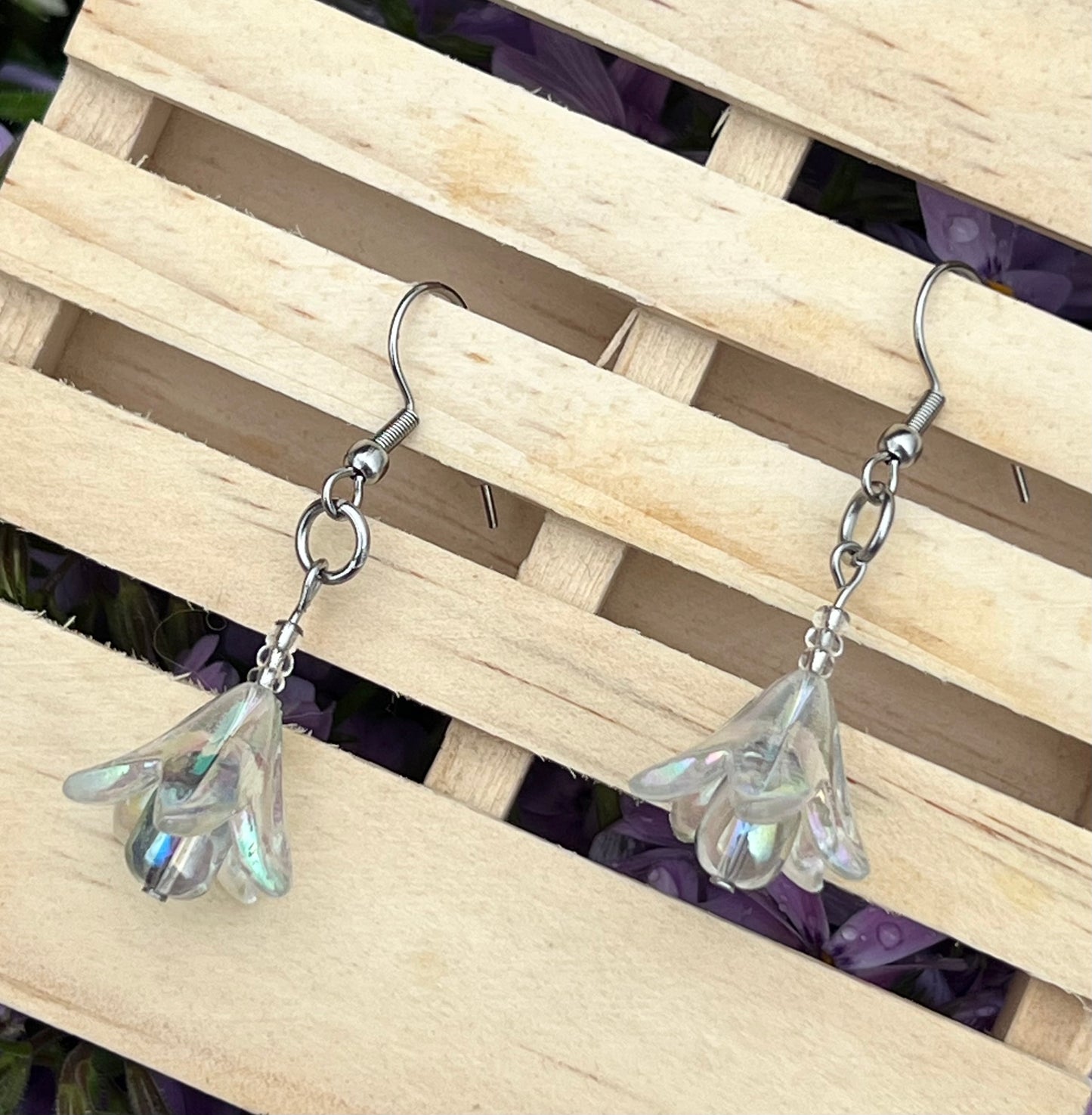Handmade Dangling Bell Flower Earrings