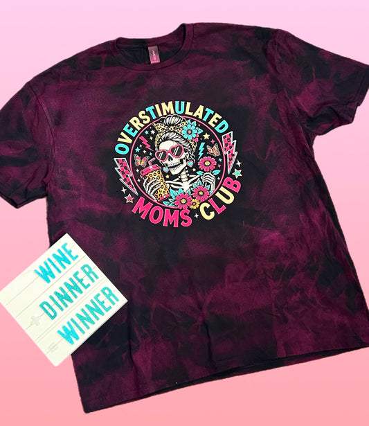 Overstimulated Moms Club Spray Painted T-Shirt