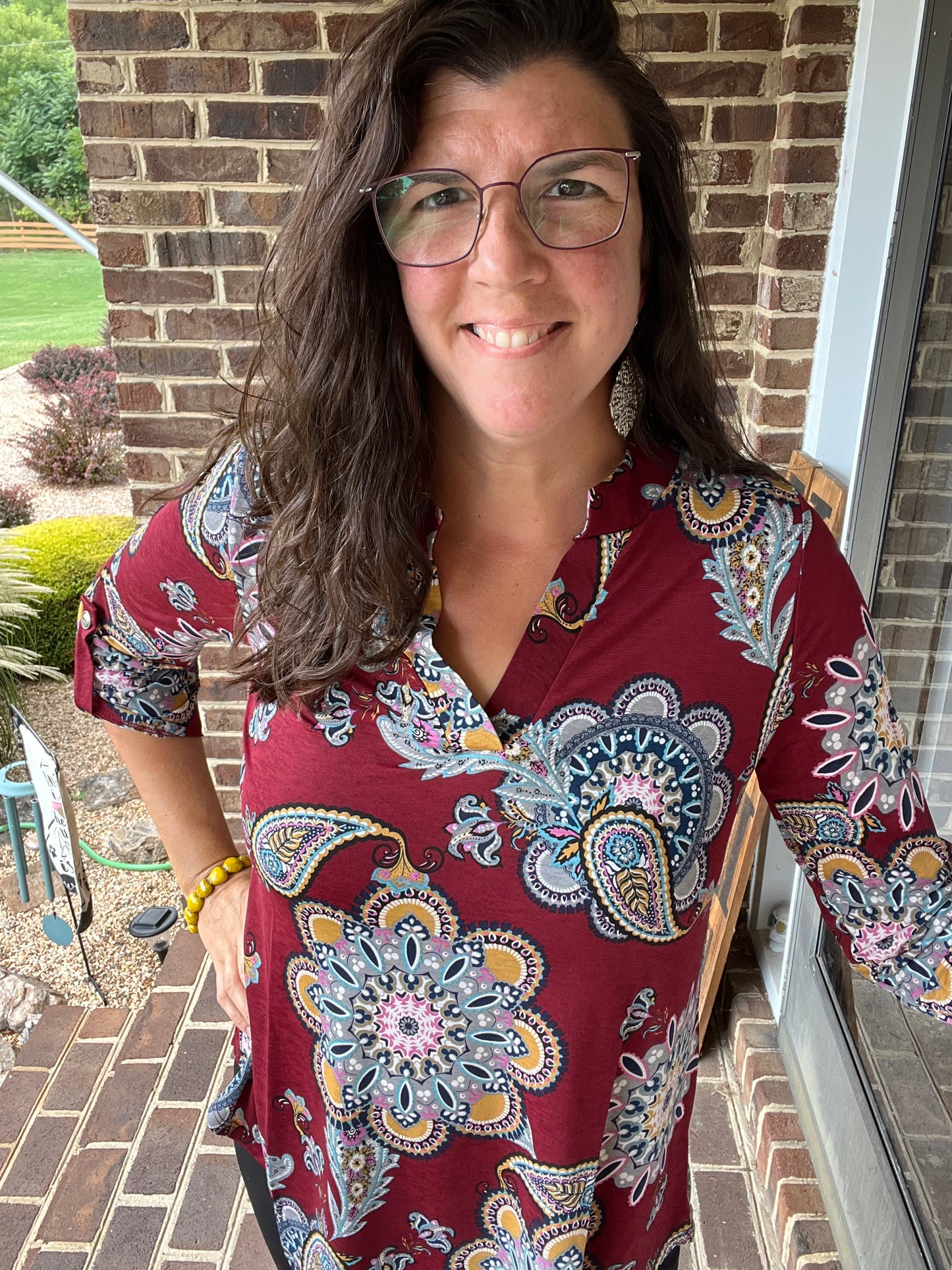 Dear Scarlett Paisley Lizzy 3/4 Sleeve Top