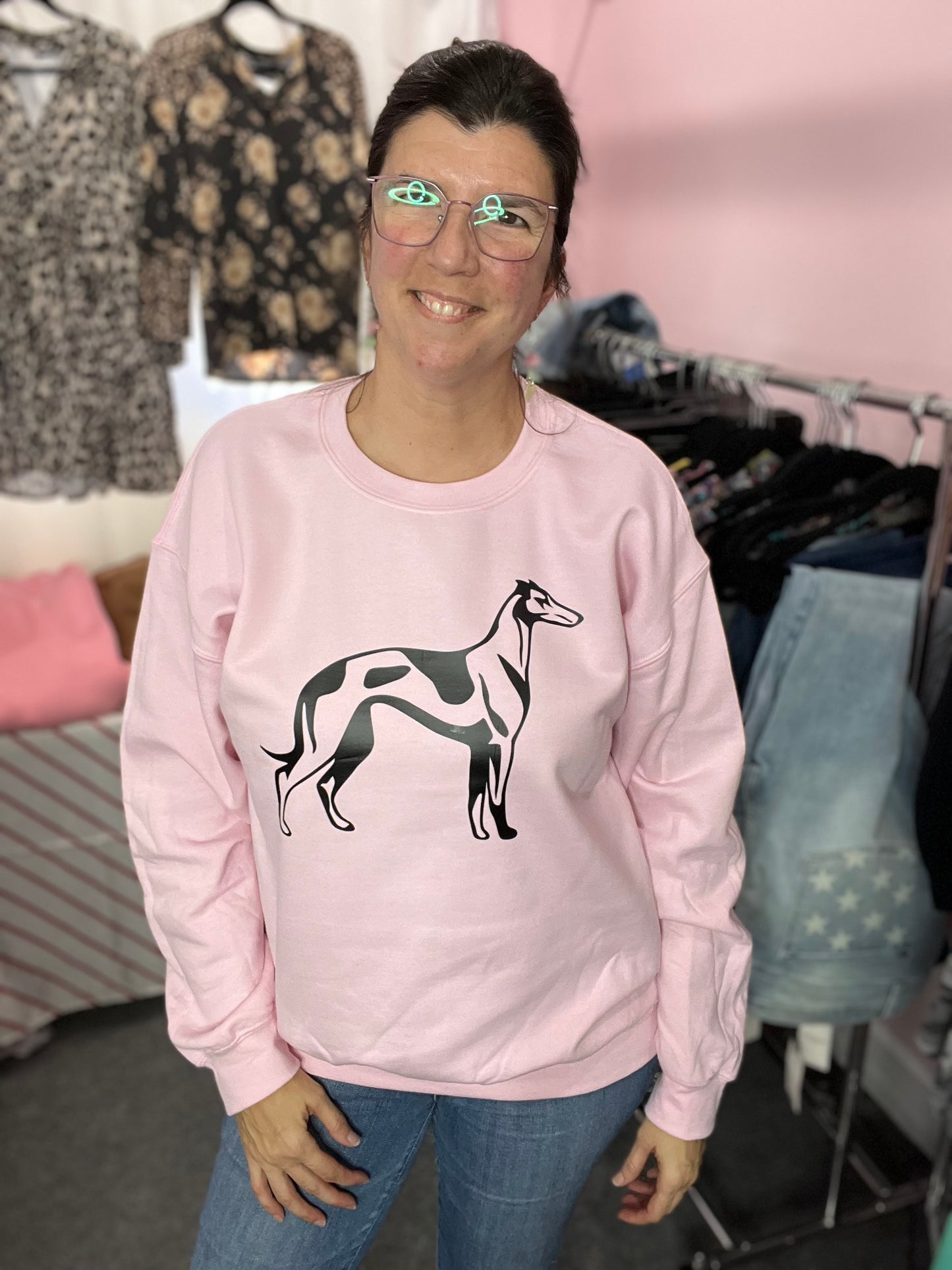 Pink Greyhound Lovers Sweatshirt