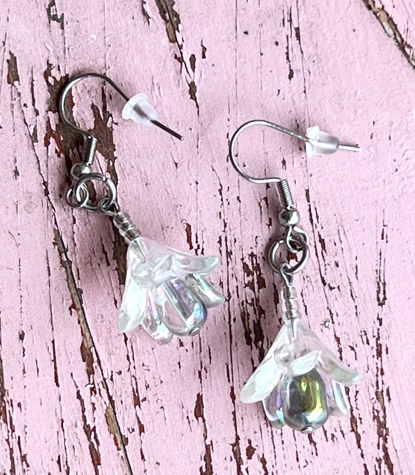Handmade Dangling Bell Flower Earrings
