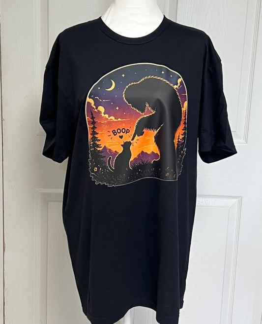 Sasquatch & Kitty Cat Boop Handmade T-Shirt