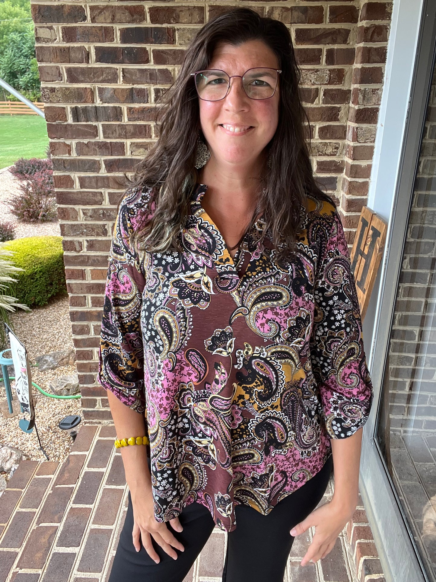 Dear Scarlett Paisley Lizzy 3/4 Sleeve Top