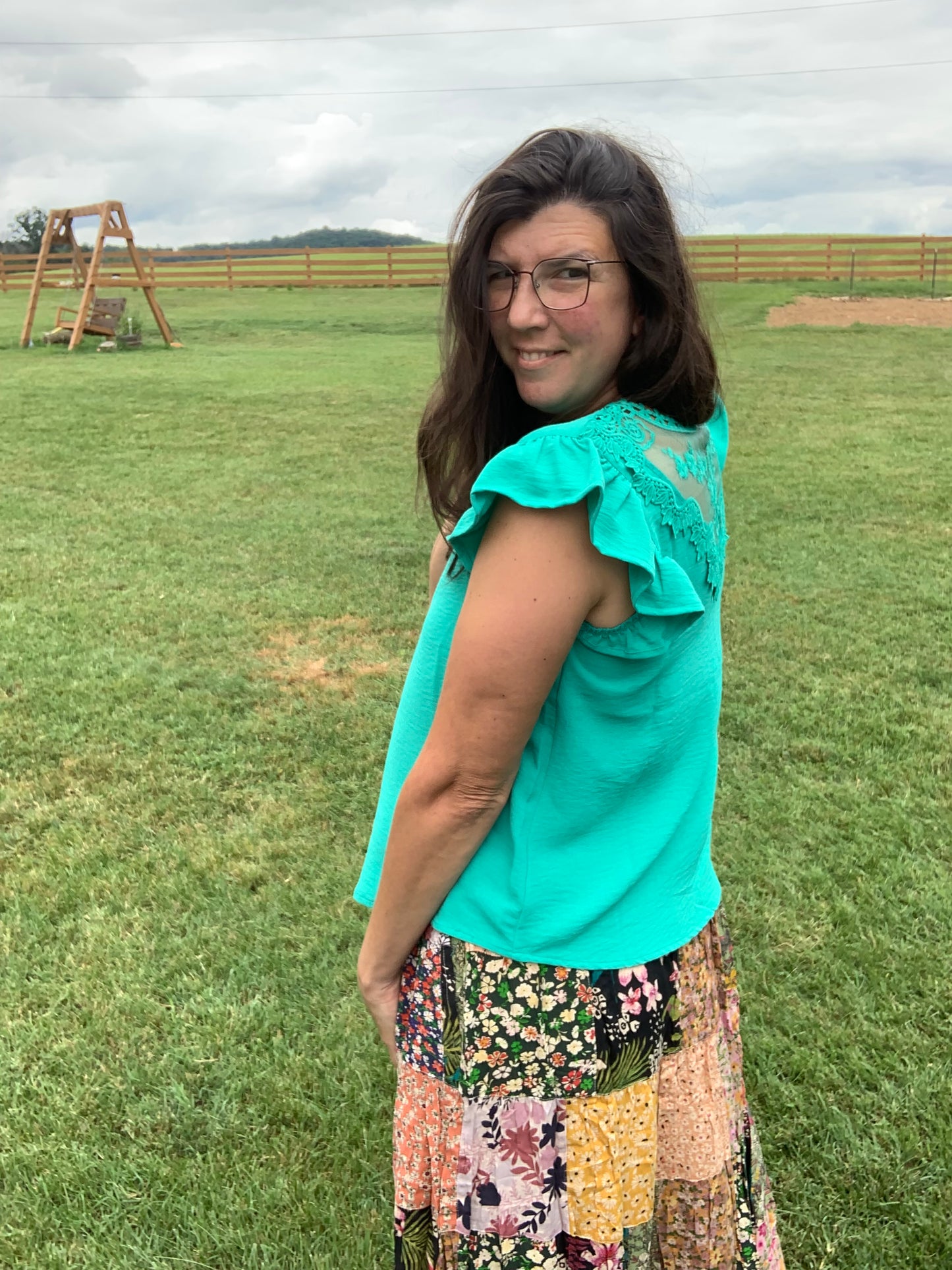 Lace Back Blouse