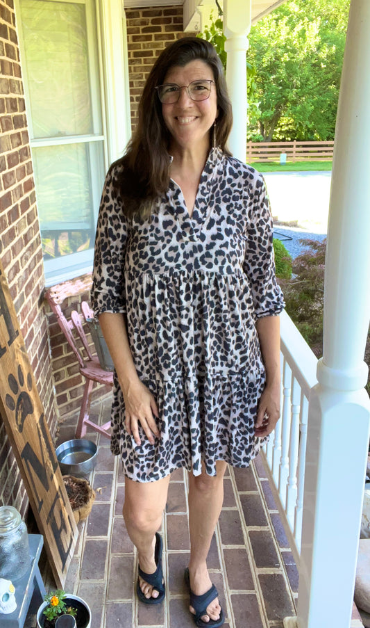 Heimish Summer to Fall/Winter Leopard Tiered Dress