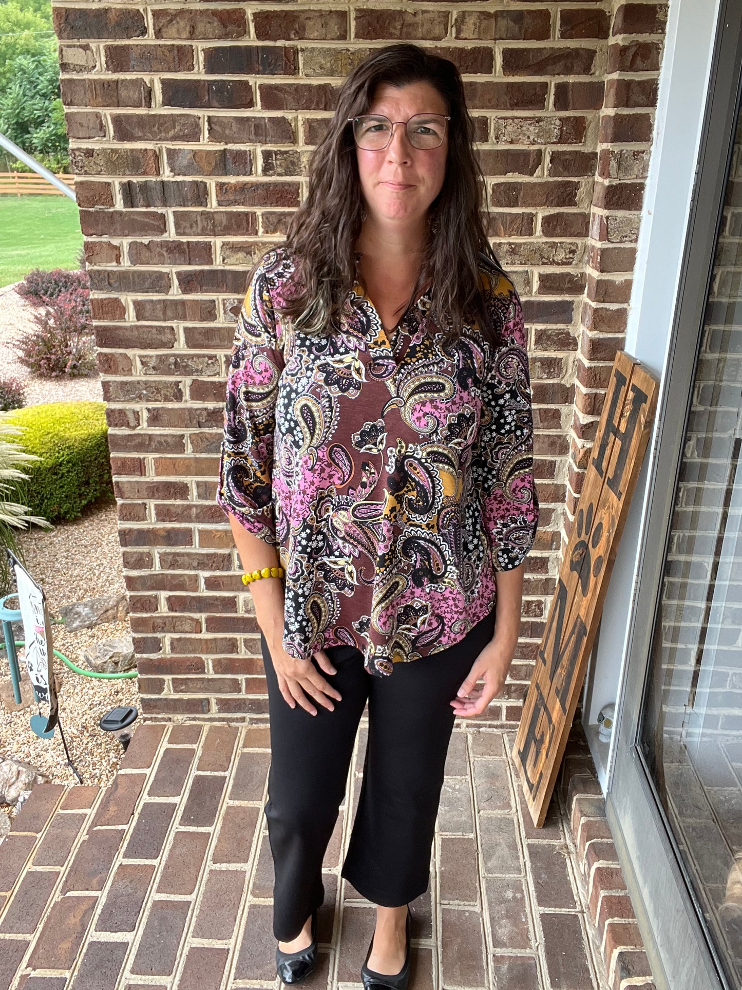 Dear Scarlett Paisley Lizzy 3/4 Sleeve Top