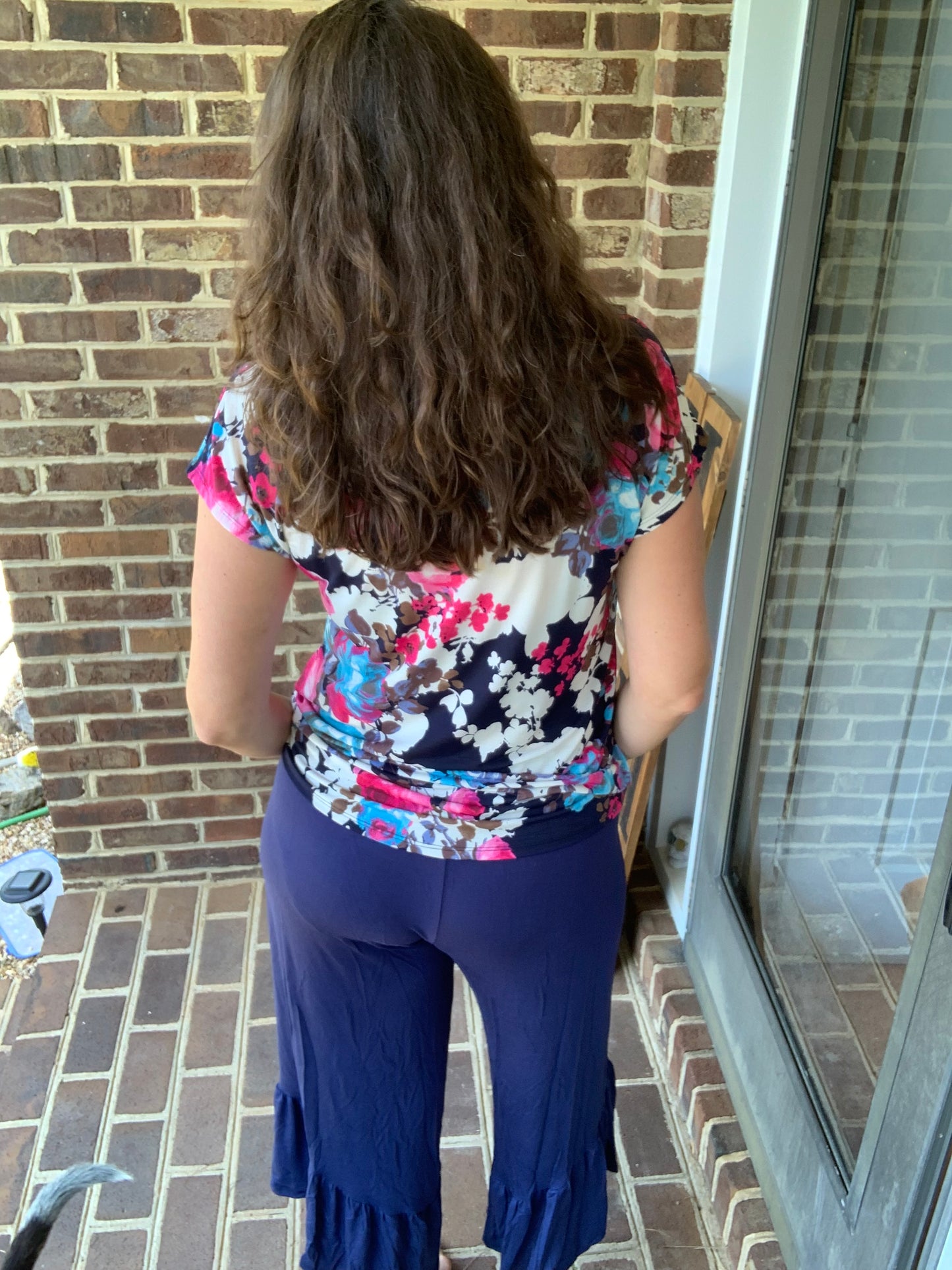 Navy Ruffle Pants w/ Pockets