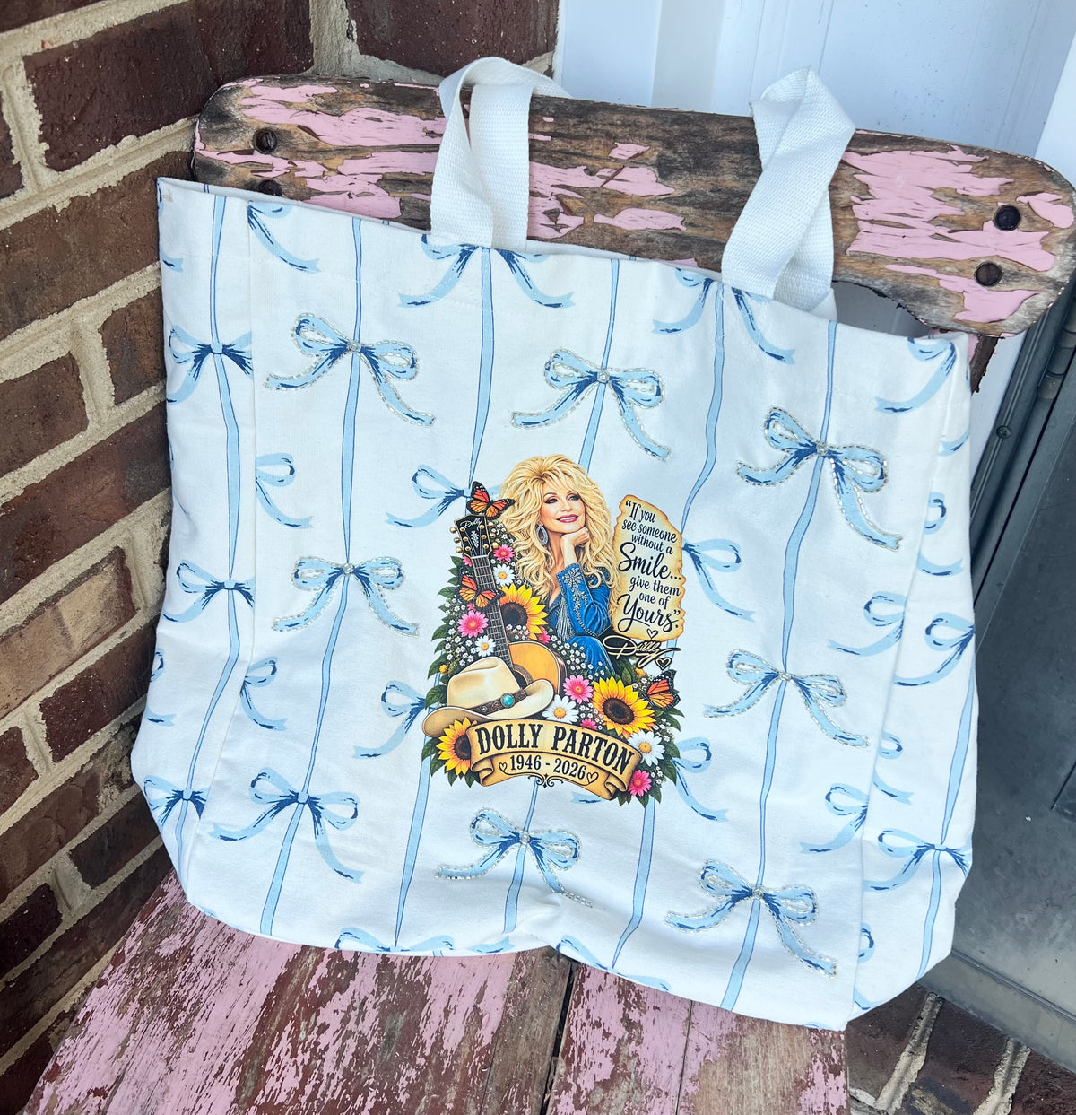 Dolly Parton Beaded Tote Bag