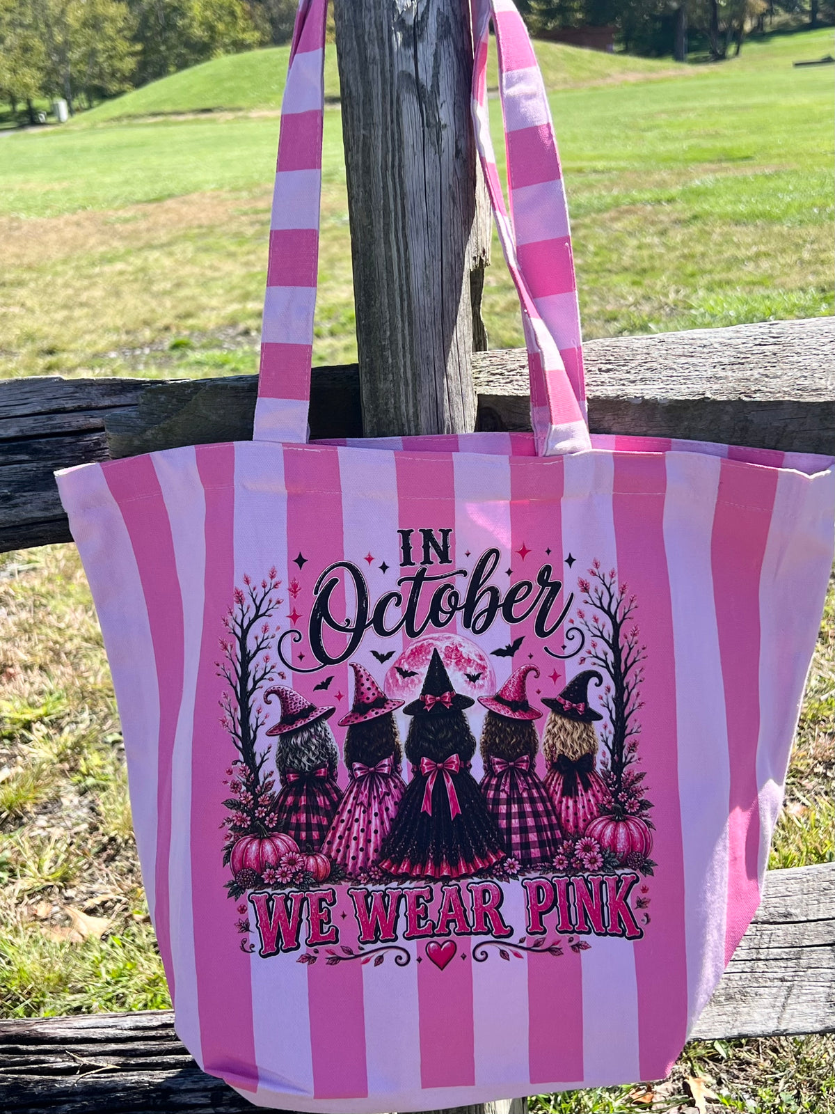 Breast Cancer Awareness Tote Bag - In October We Wear Pink