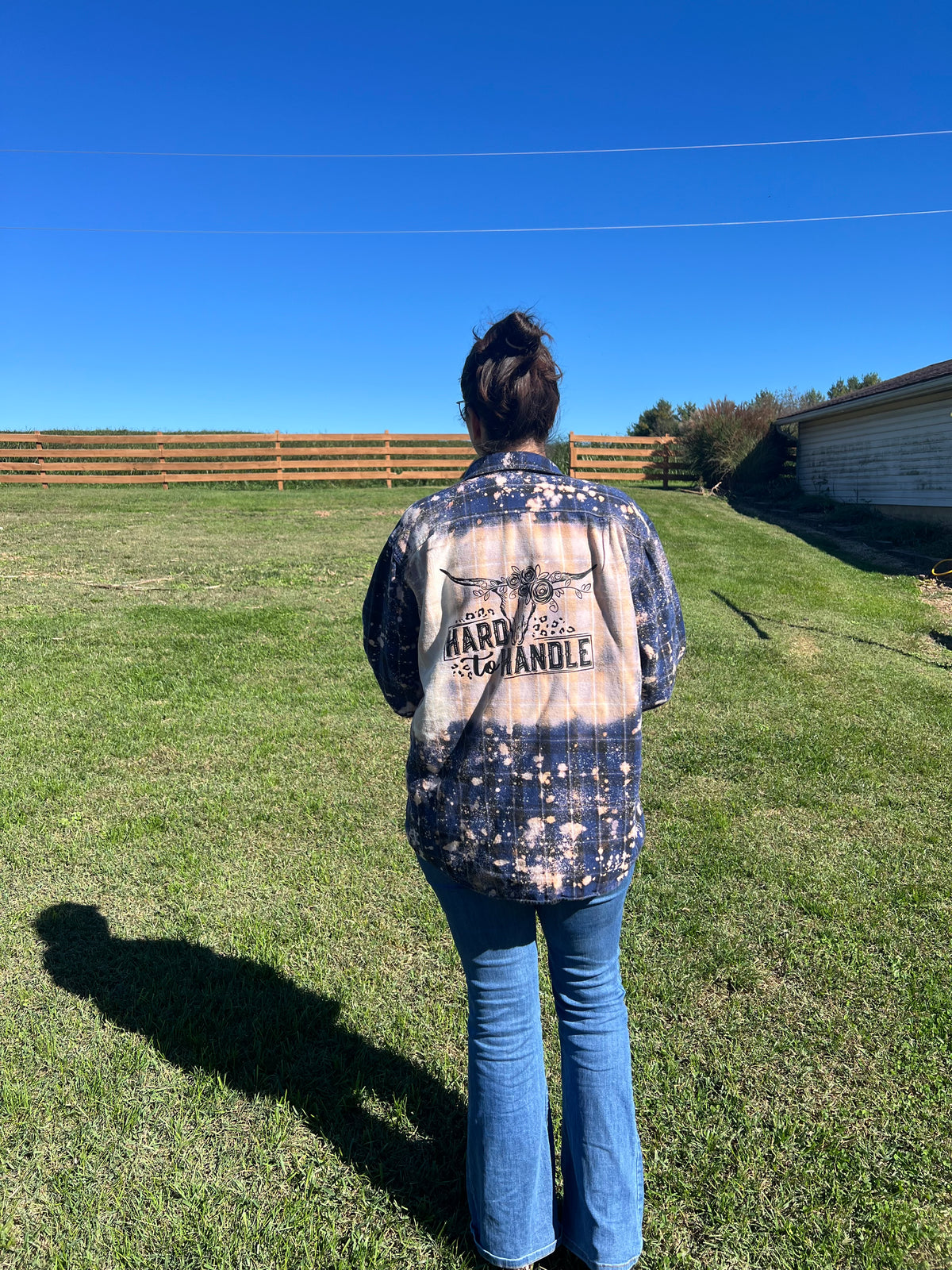 Upcycled Flannel - Hard to Handle Bleach Art - Men’s XLT UNISEX