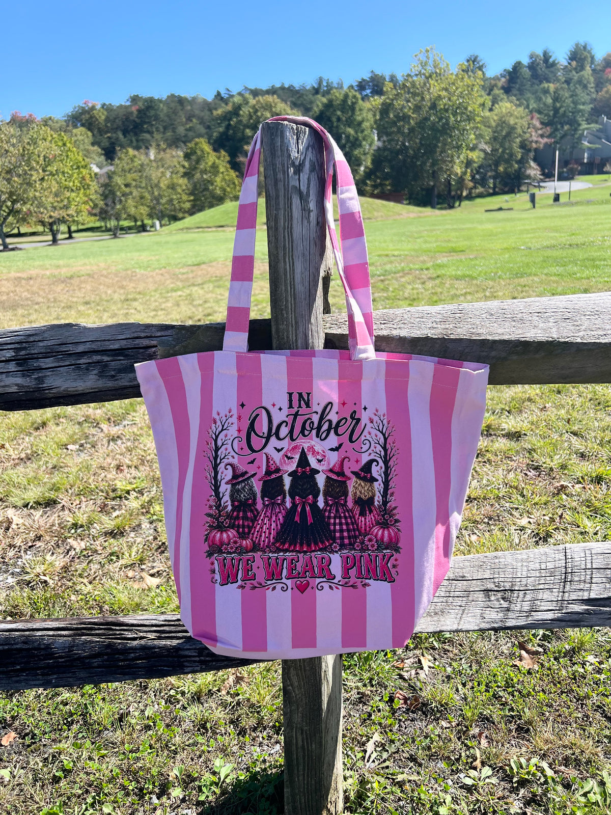 Breast Cancer Awareness Tote Bag - In October We Wear Pink