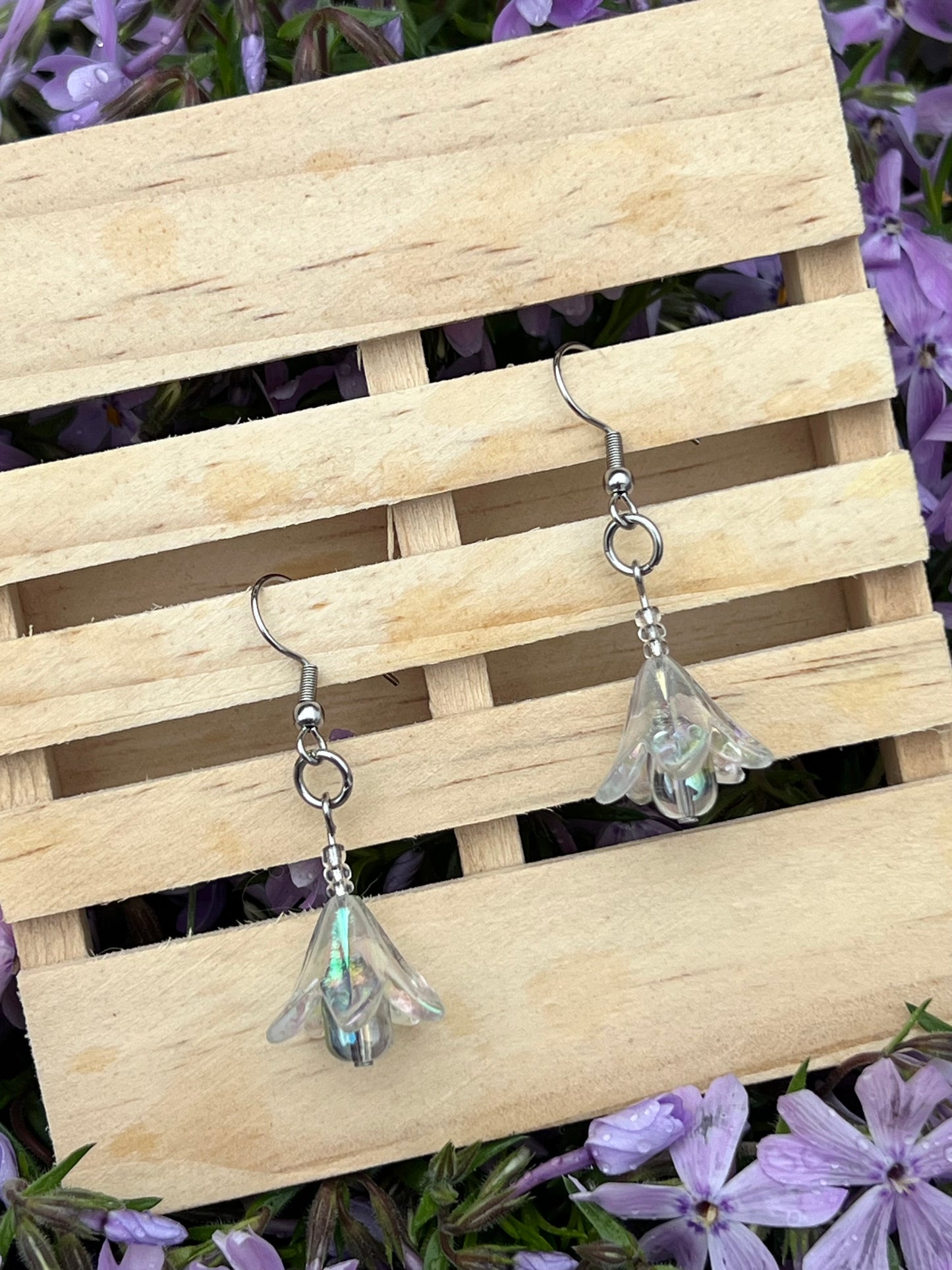 Handmade Dangling Bell Flower Earrings