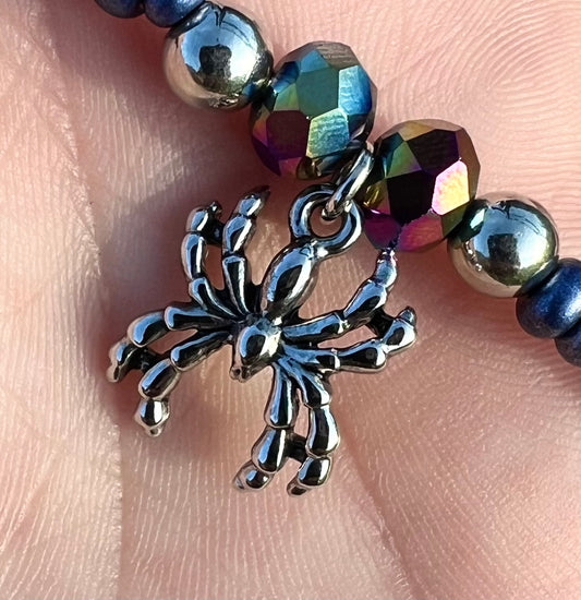 Handmade Spider Anklet - Medium - Cute for Halloween