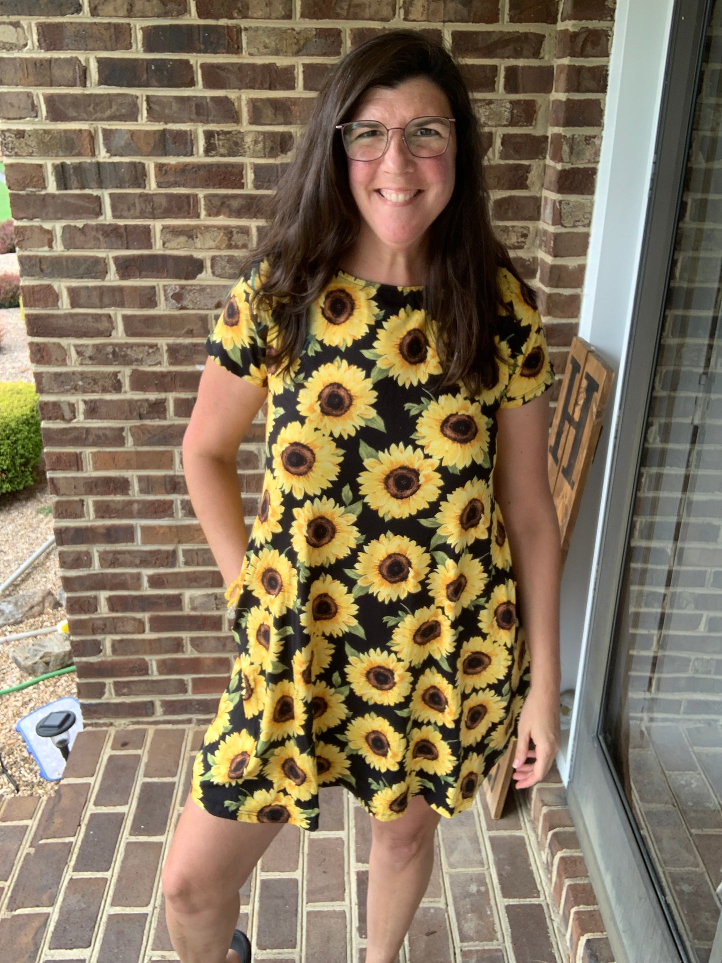Sunflower Dress w/ Pockets In Stock