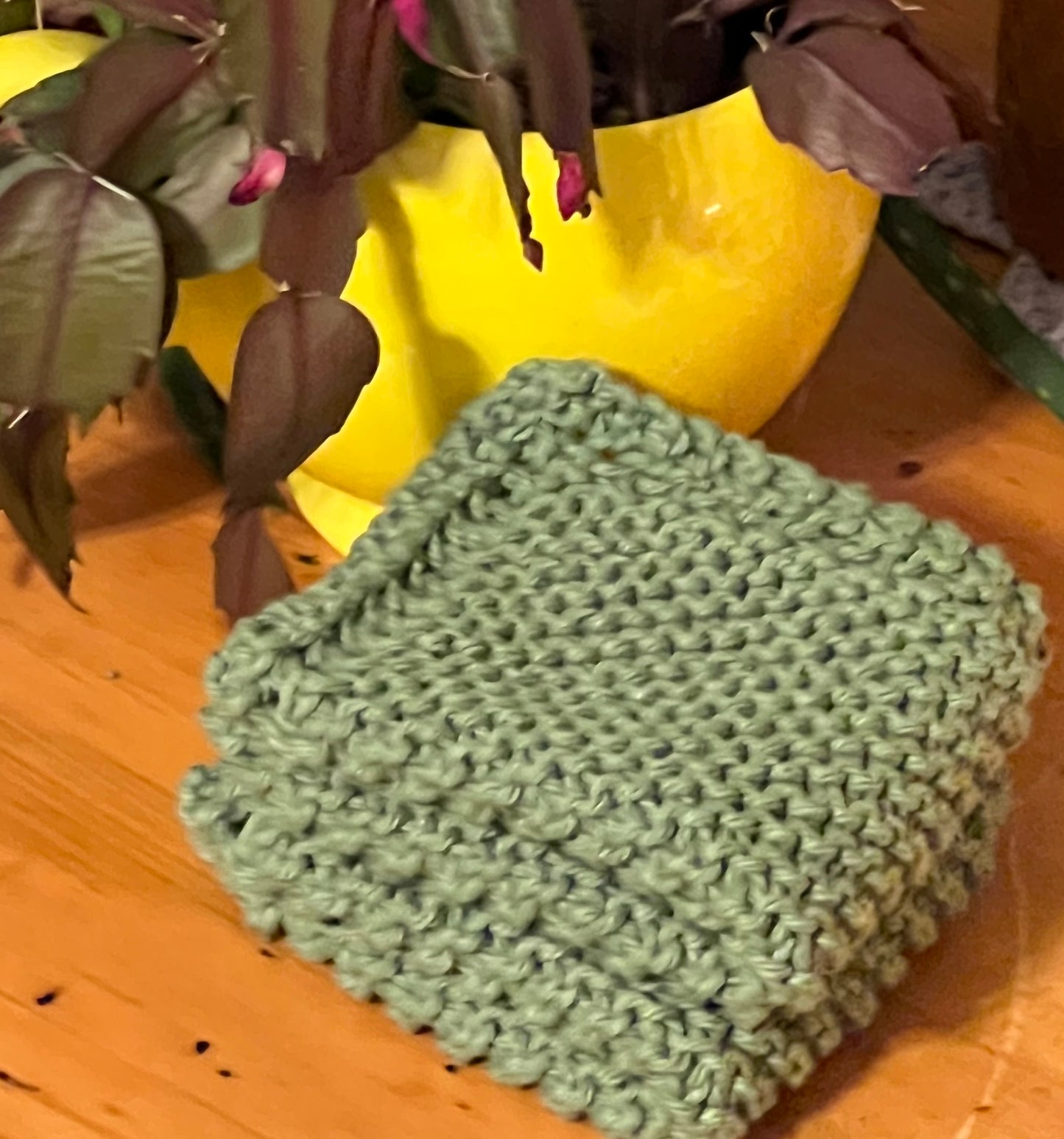 Forest Pine 100% Cotton Hand Knit Dish Cloth