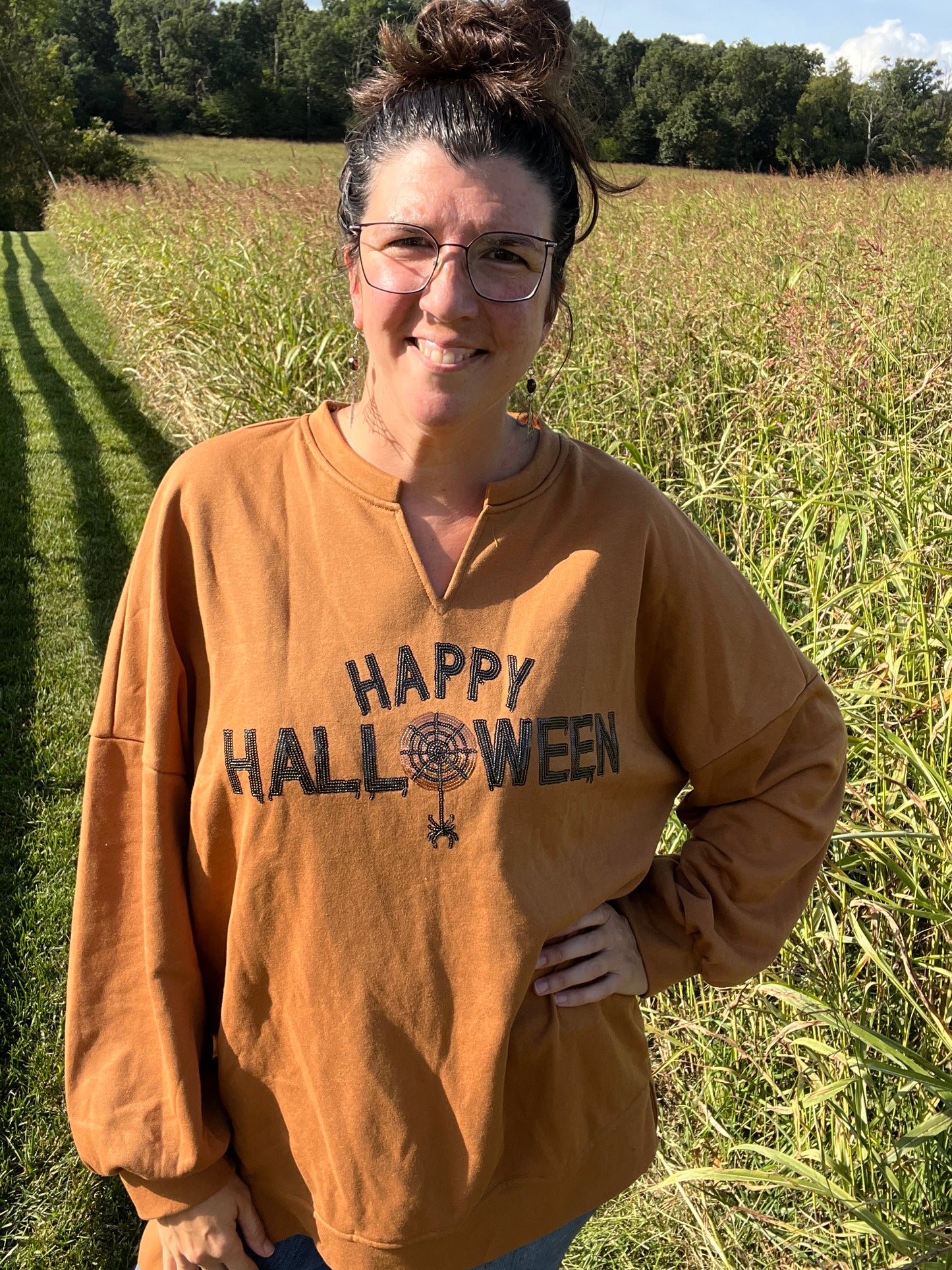 Sequins Halloween Sweatshirt