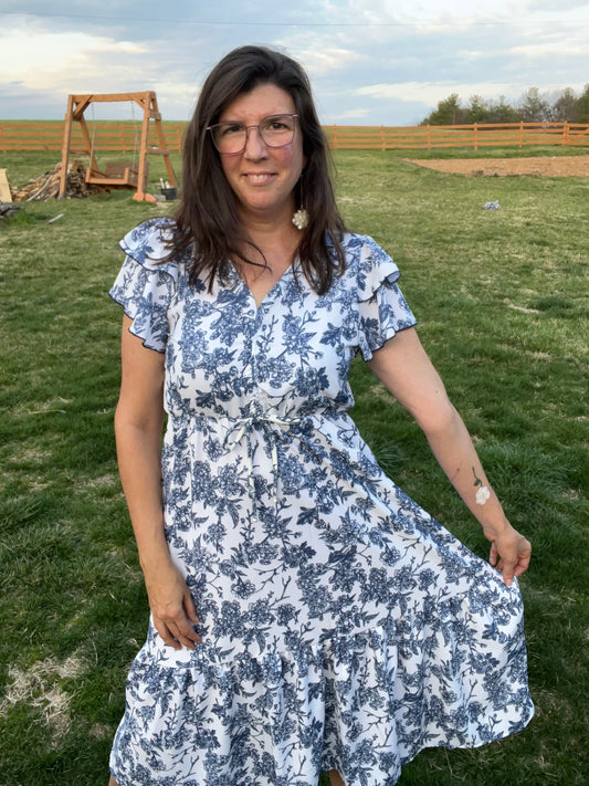 Haptics Blue Floral Maxi Dress