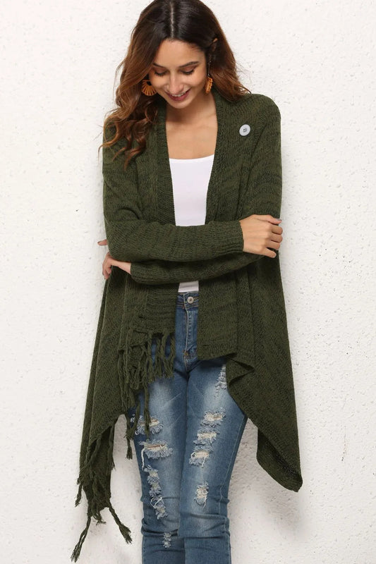 Green Wrap Cardigan