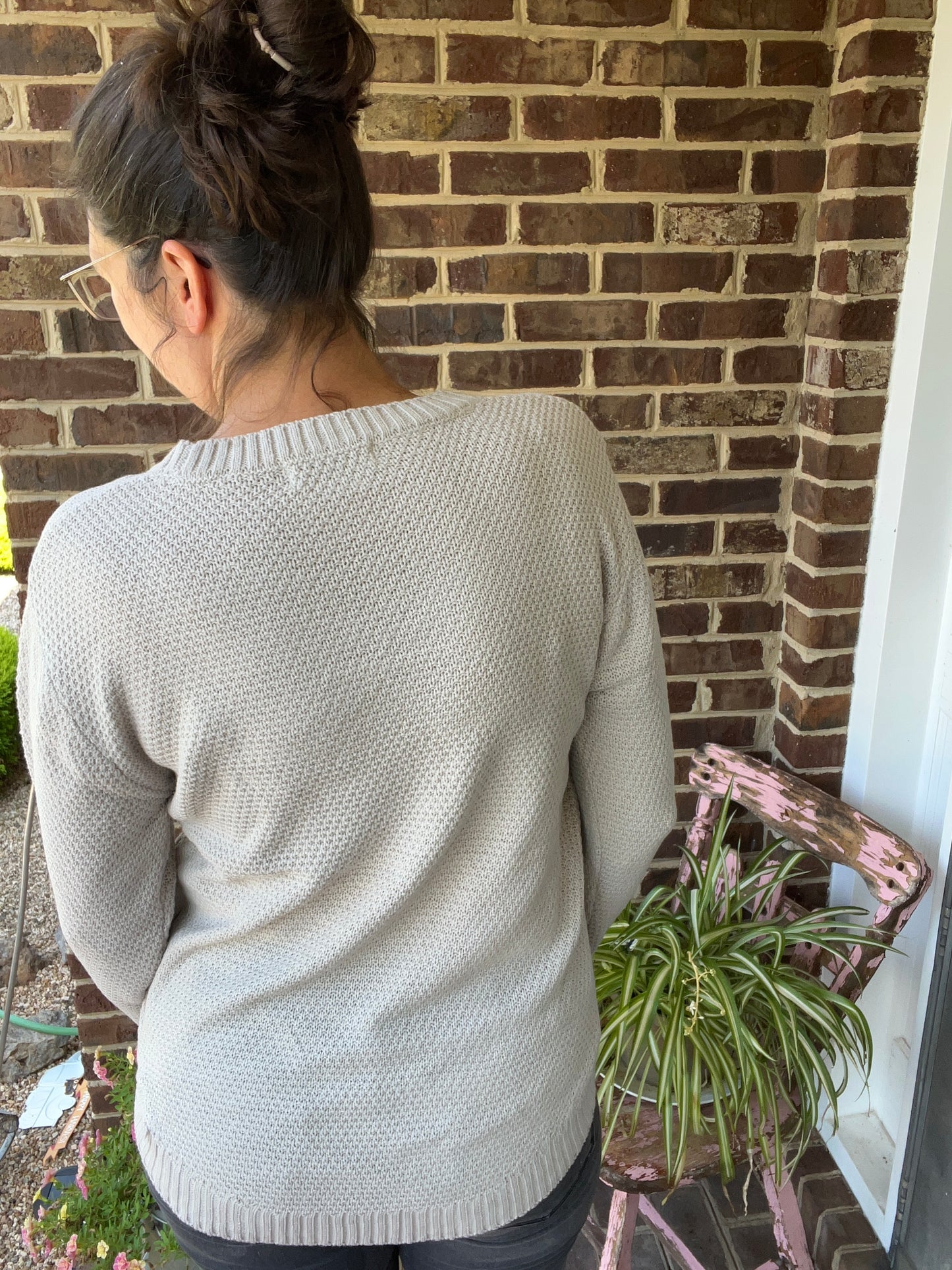 Zenana Ice Grey Round Neck Sweater
