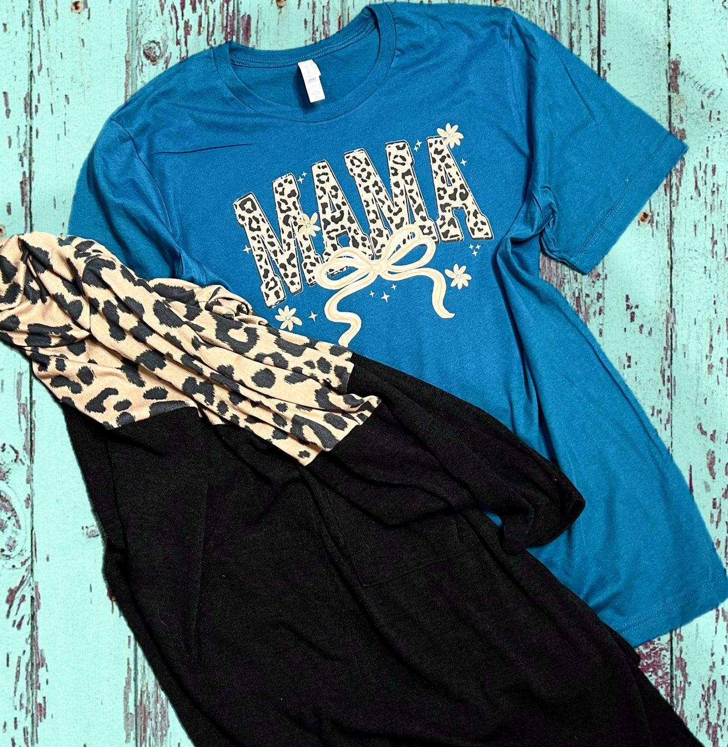 Leopard Mama w/ Bow Tee